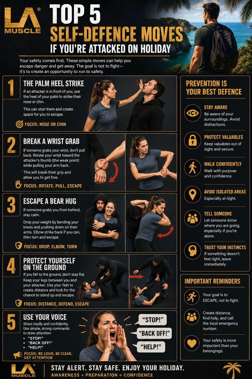 Top 5 Self-Defence Moves If You're Attacked on Holiday
