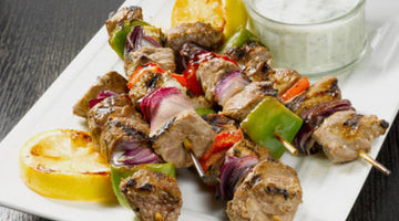 Honey & Mustard Lamb Kebabs With Cucumber Salsa