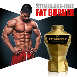 LA Muscle Fat Stripper Weight Loss Formula, stimulant free fat burner. Image of a fit and muscular man
