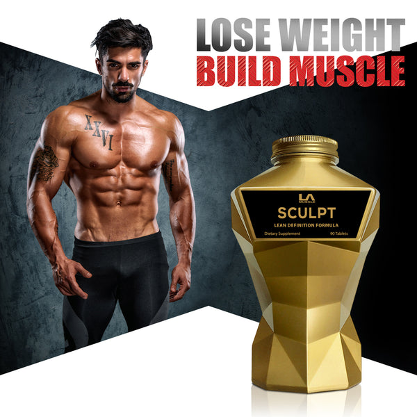 LA Muscle Sculpt lean definition formula. Lose weight build muscle. Image of a fit and muscular man.